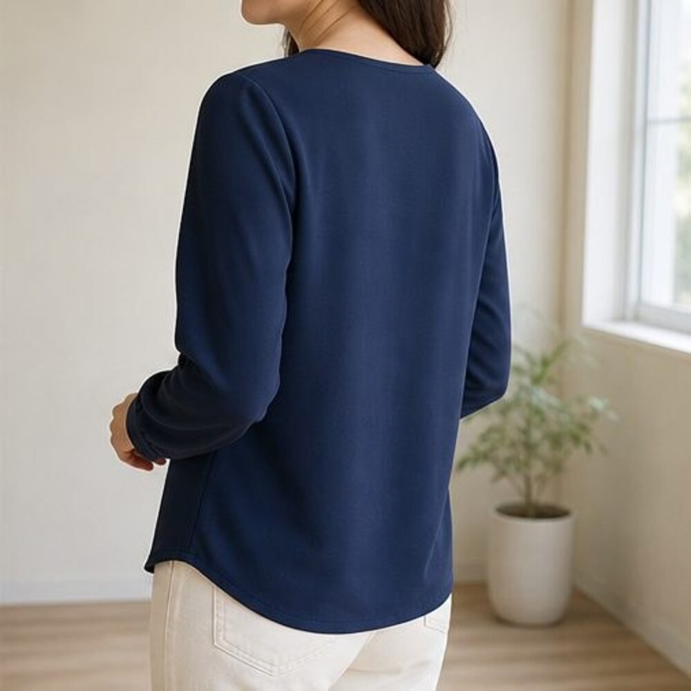 Navy Smocked Top - Picture 3 of 6